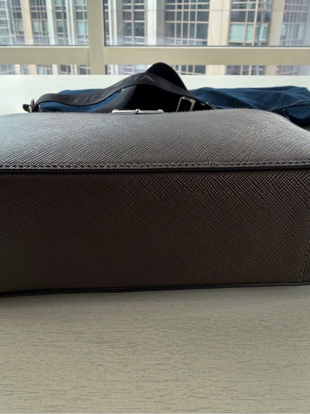 PRADA Medium Brique Bag - Coffee Saffiano Leather - Picture 7 of 9